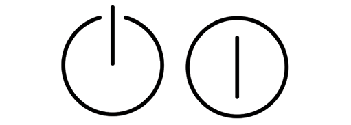Ceramic hob power icon symbol