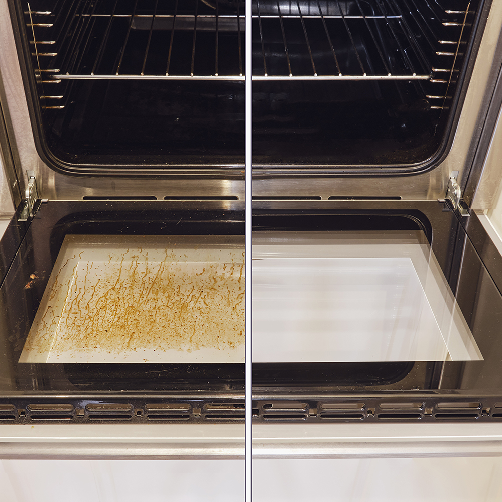 Example of Pyrolytic Oven Cleaning Before and After