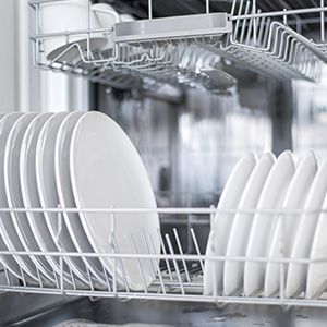 Dishwasher with clean plates