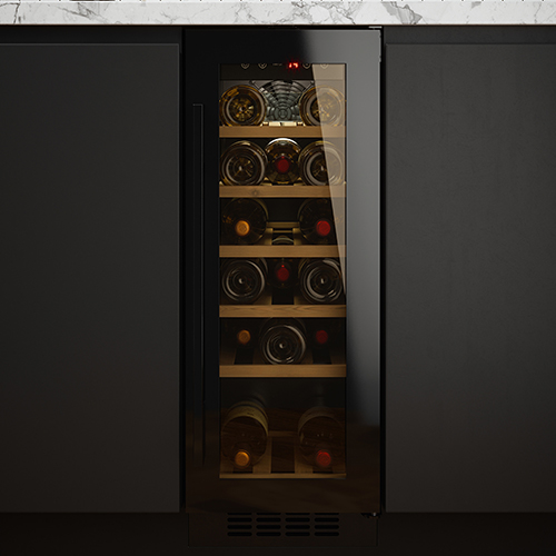 30cm black wine cooler integrated