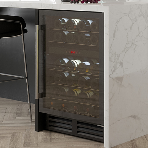 Black dual zone wine cooler