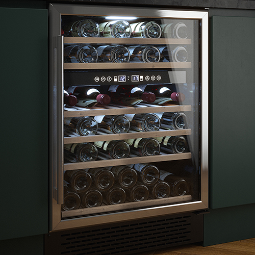 stainless steel dual zone wine cooler